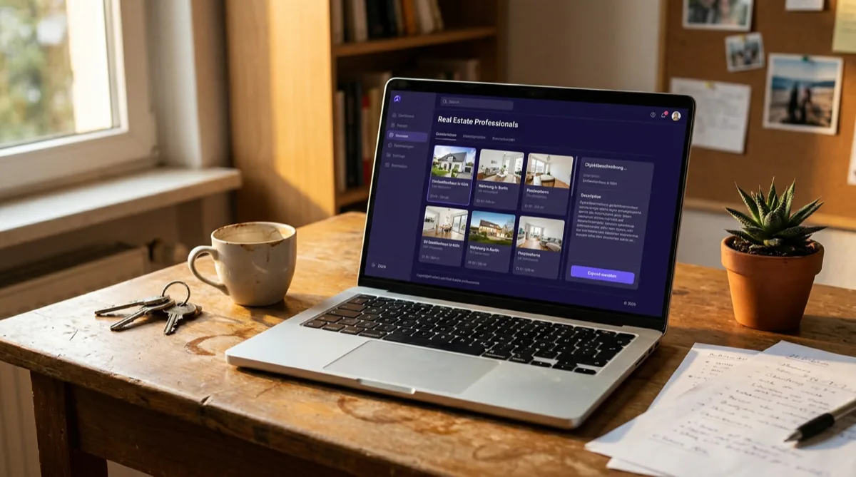 Immobilien Content Produktion – Dashboard-Ansicht
